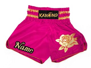 Personalise Pink Muay Thai Shorts : KNSCUST-1175